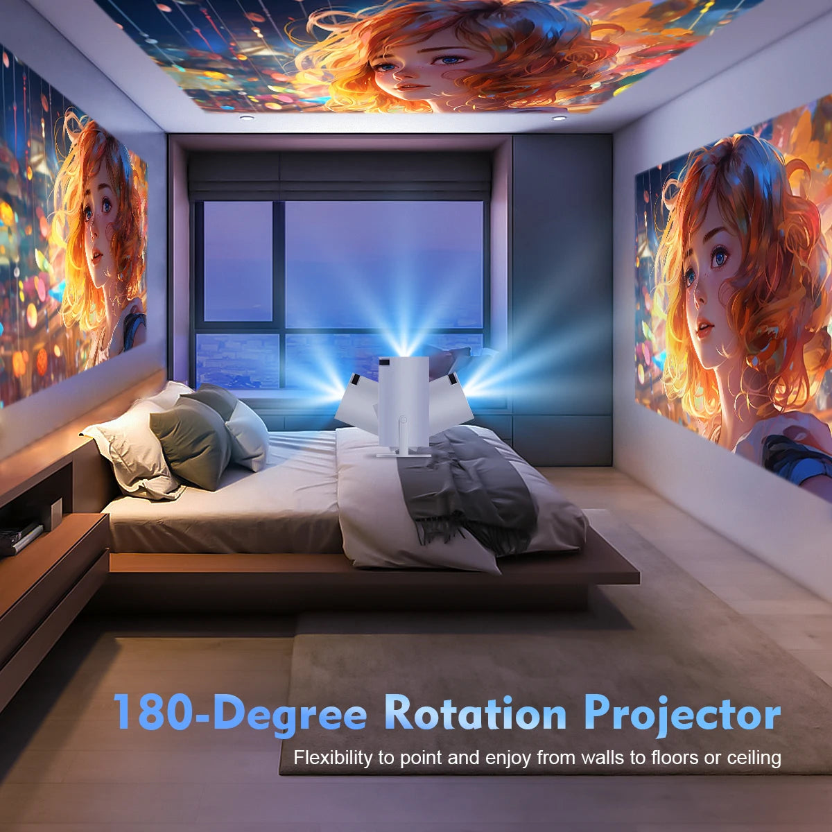 Smart Home Portable Projector Gray - Onyxify